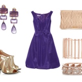 Accessoires voor paarse uitlopende jurk
