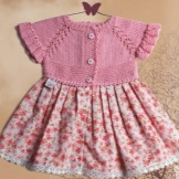 Rochie cu tricot top pentru fete de tricotat