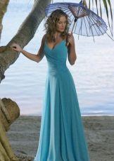 Vestido de boda de playa azul