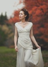 Empire style drape wedding dress