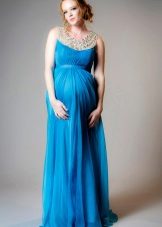 Vestido de casamento de maternidade azul