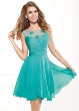 Short turquoise evening dress