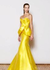 Κίτρινο Γοργόνα Βραδινό Φόρεμα