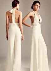 Backless bryllup overalls