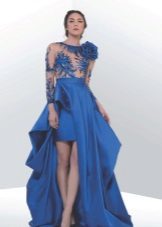 Mėlyna trumpoji suknelė su nuimamu sijonu