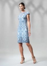 Blå kveld blonder kjole av Tadashi Shoji
