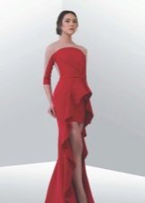 vakarinė suknelė trumpas priekinis ilgas nugaros raudonas