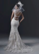 Mermaid svatební šaty s otevřenou zády