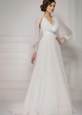 Gaun pengantin dengan lengan yang boleh dilepaskan