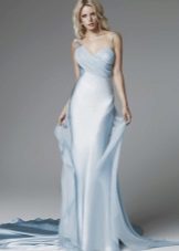 Vestido de novia azul claro recto
