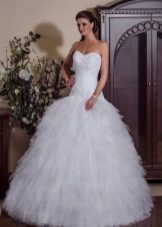 Великолепна сватбена рокля с ниска талия
