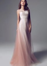 White at Pink Wedding Dress