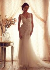 Vestido de noiva da coleção Gossamer de Anna Campbell com alças transparentes