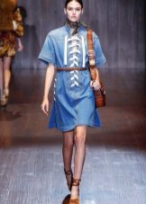 Denim kjole med korte ermer fra Gucci