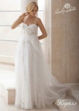 Дамска Бяла Диамант Сватбена рокля Империя Стил