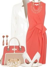 Πορτοκαλί φόρεμα με λευκό