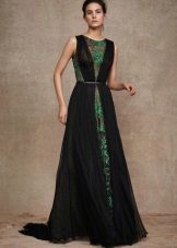 Lace Dress na may Black Chiffon