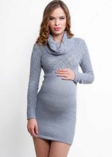 Warm knitted maternity dress