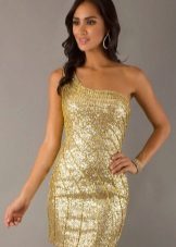 Trumpa auksinė suknelė