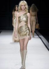 فستان قصير على الطراز اليوناني مع ذهب
