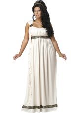 Alb rochie greacă pentru obezi