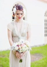 Bilde for bruden i stilen til Gatsby for bryllupet