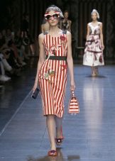 Red Striped Dolce & Gabbana Vintage suknelė