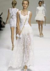 Rochie de vară albă cu dantelă