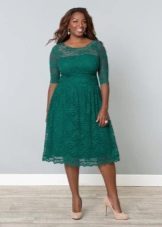 Lacy kjole for full grønn