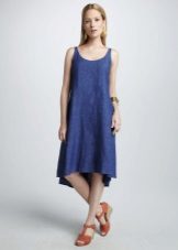 Trapezoid linen dress - medium length sundress