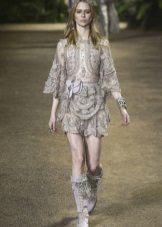 Elie Saab Spring-Summer 2016 Pendek Lace Long Sleeve Dress