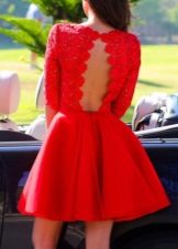  Baby kjole i rød med åben ryg
