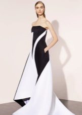 rochie neopren alb-negru