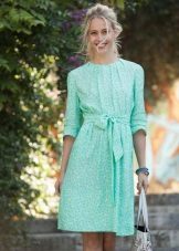 Turquoise Polka Dot Polyester Dress
