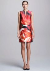 Dress with a straight silhouette print