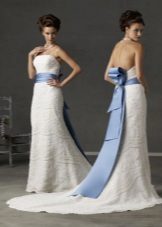 Blue Belt Wedding Dress