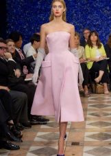 Rožinė nauja išvaizda lankas Bustier suknelė