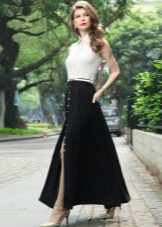Uzun Siyah Beyaz Günlük Elbise