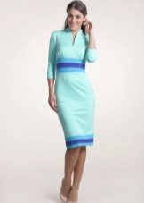 Straight Turquoise Knit Dress