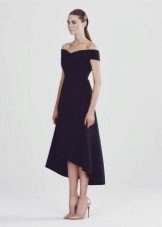  Zwarte hoog-laag strapless jurk