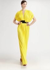 Jersey klänning gul