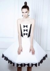 Black and white paper dress