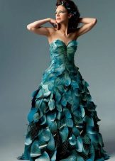 Dress made from pieces of paper