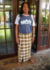 Sarong - een methode om de gordel te binden in Birma