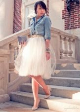 hvid midi nederdel på prom