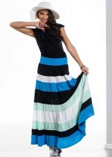 skirt dengan jalur warna yang luas