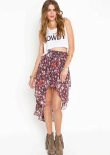 Chiffon flowered skirt