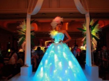 Mėlyna LED vestuvių suknelė