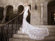 Krajkové transparentní svatební šaty