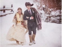 Winterhuwelijk in Russische stijl
